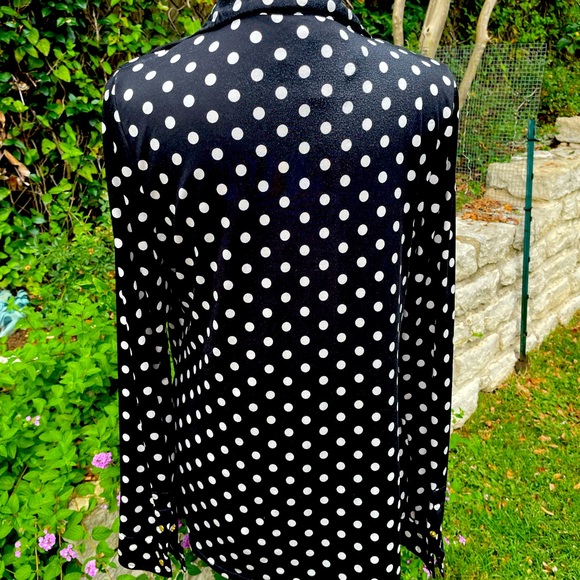 Black with white polka dots, Blouse, Size L - Picture 2 of 4